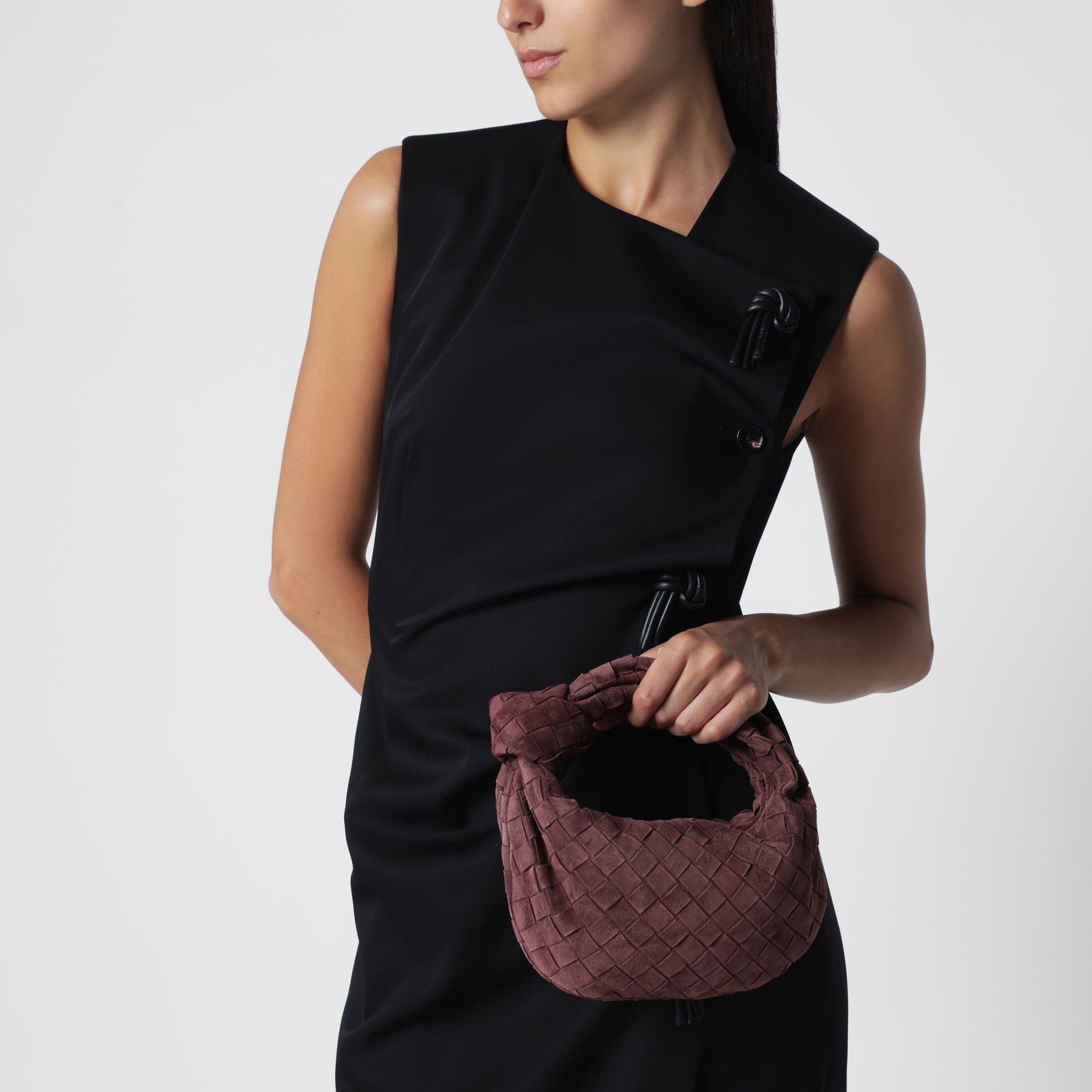 Mini sac Jodie en daim Deep Mahogany