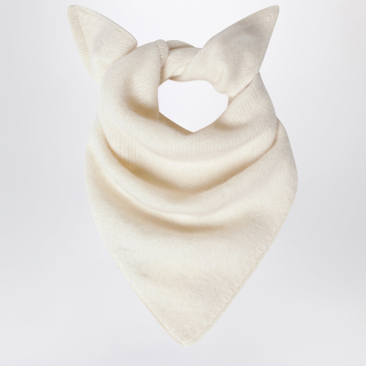 Sciarpa triangolare Bini color vaniglia in cashmere biologico
