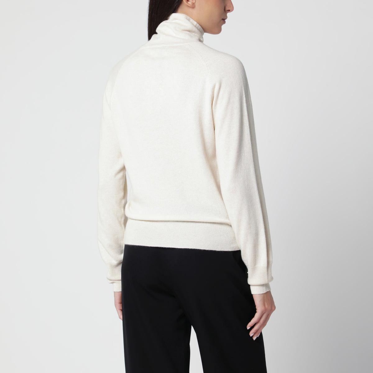 Pull à col roulé Farra couleur vanille en cachemire