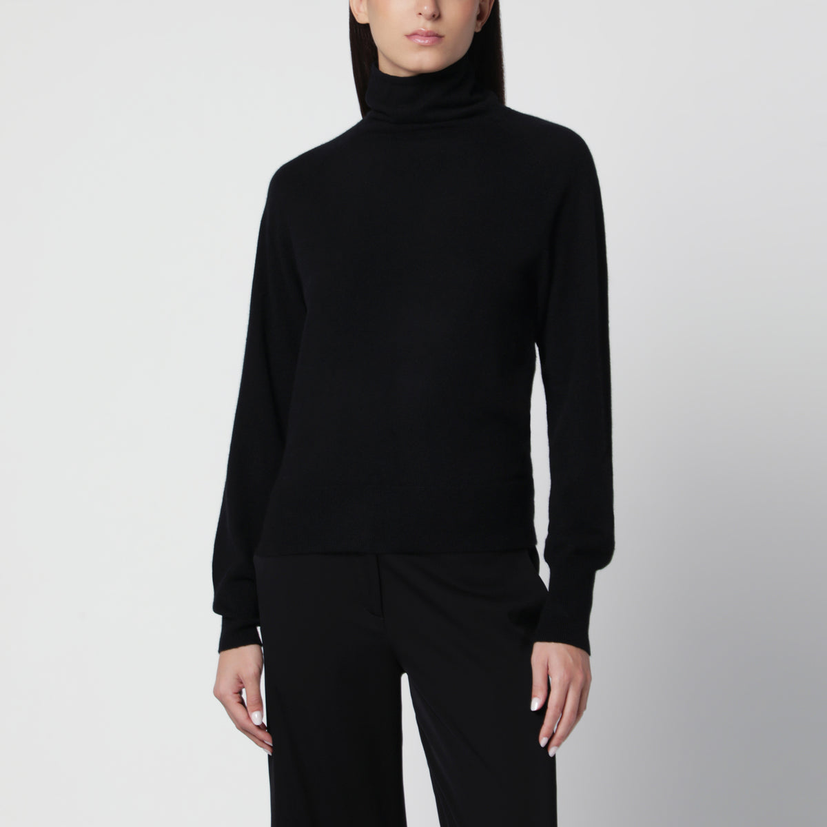 Pull à col roulé Farra noir en cachemire