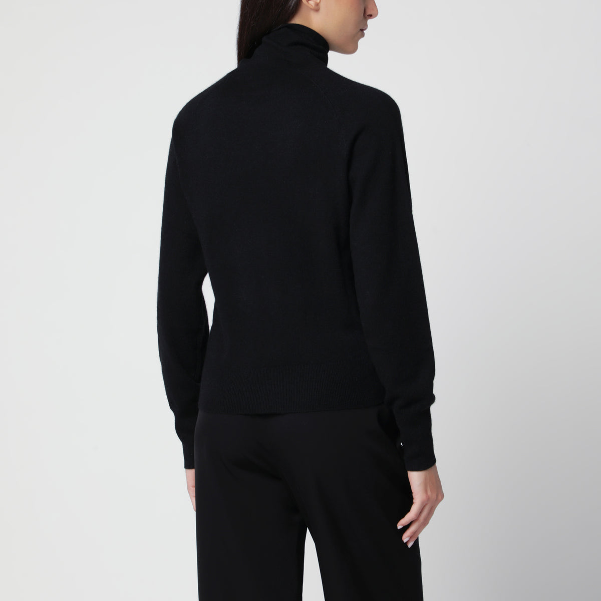 Pull à col roulé Farra noir en cachemire