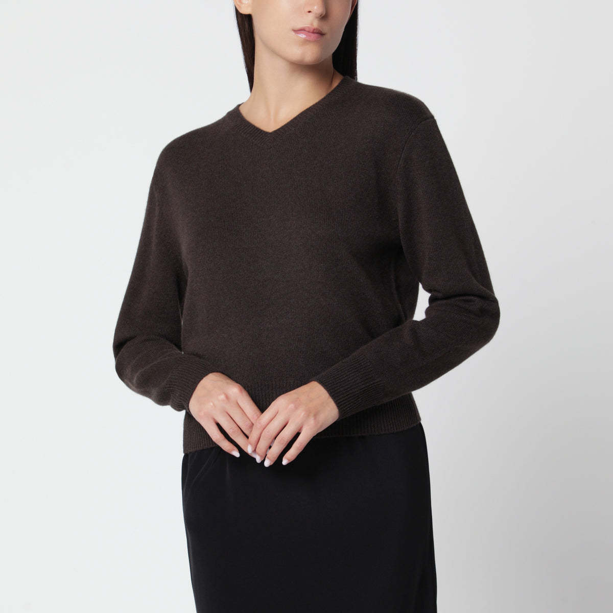 Gaelle Chocolate Cashmere Sweater
