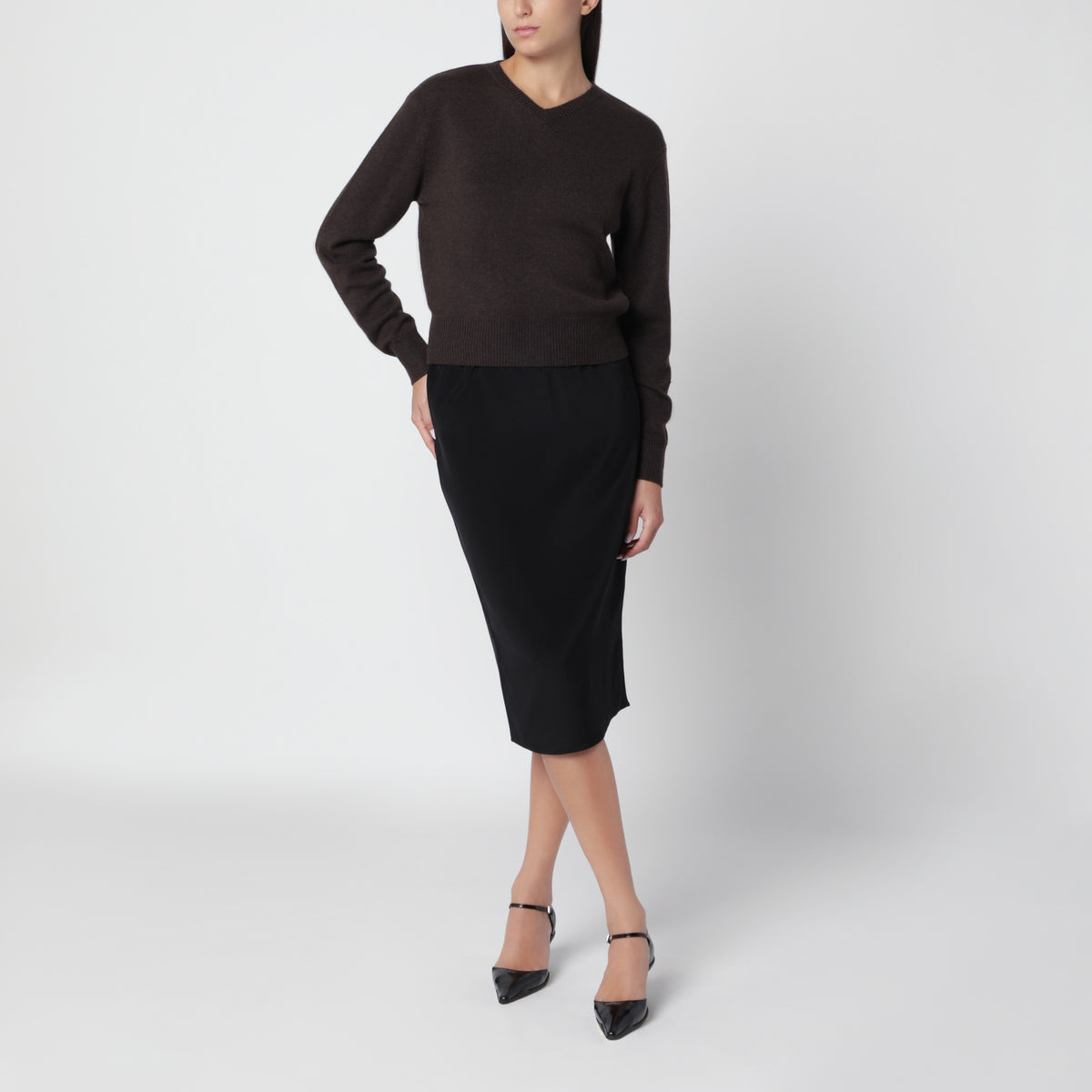 Gaelle Chocolate Cashmere Sweater
