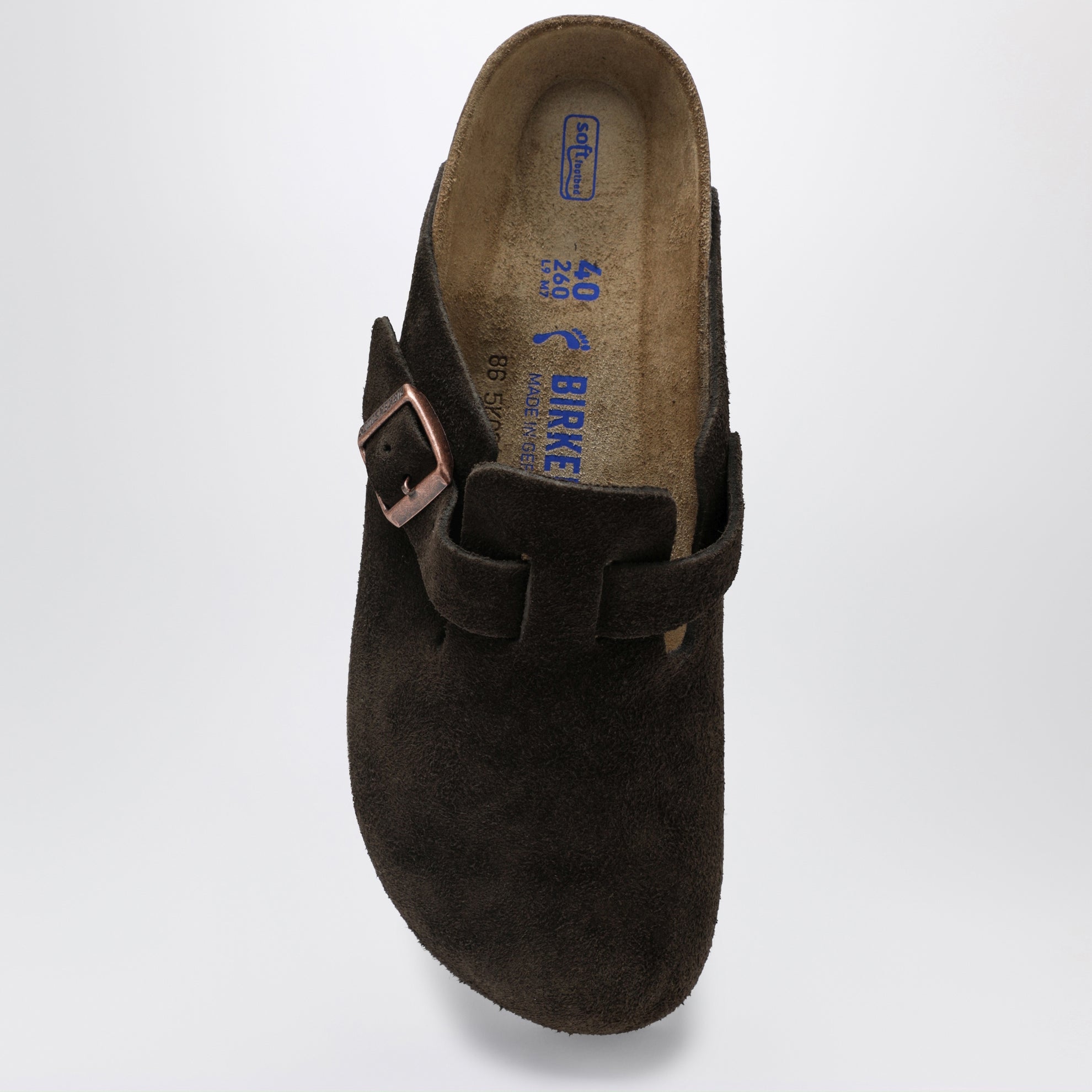 Brown suede Boston clogs by Birkenstock