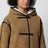 Beige Fia jacket in faux shearling with hood