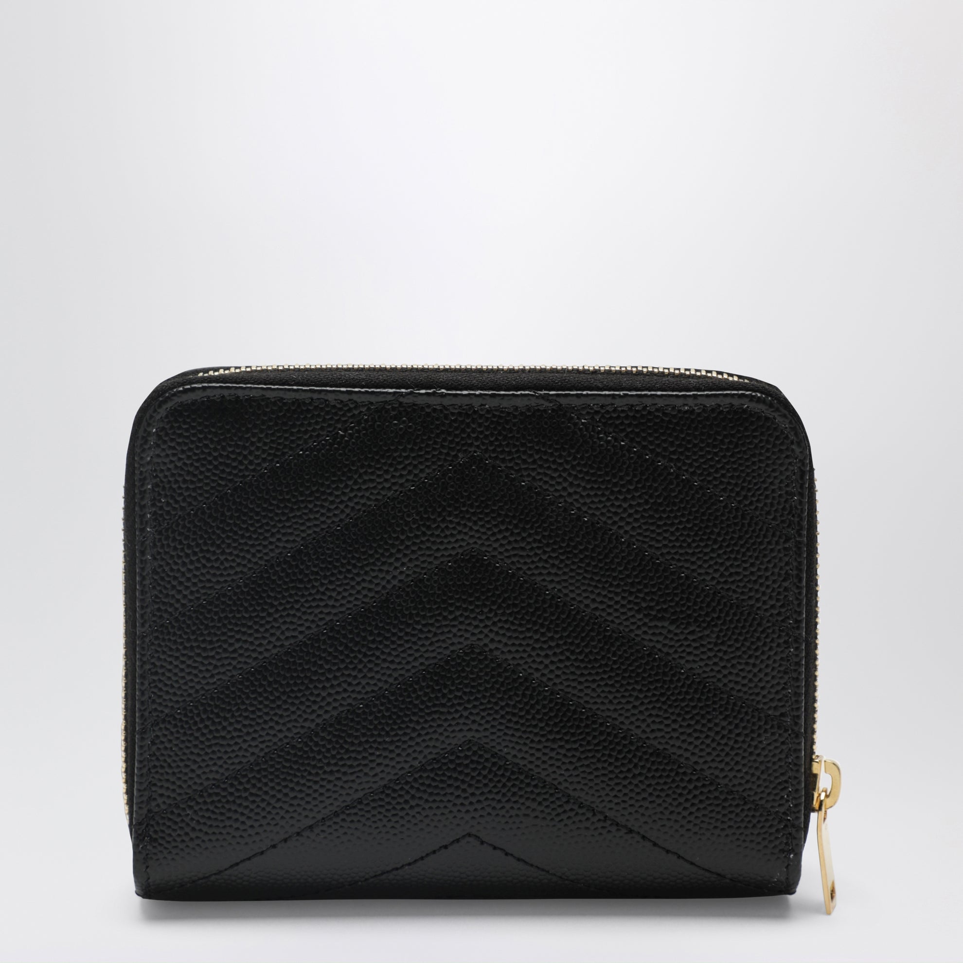 Portafoglio compact zip around Cassandre matelassé nero
