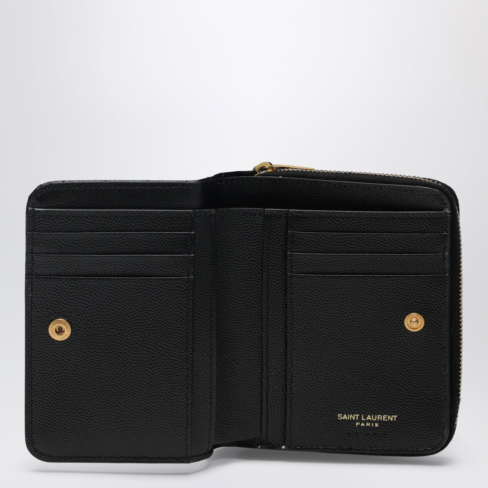 Portafoglio compact zip around Cassandre matelassé nero