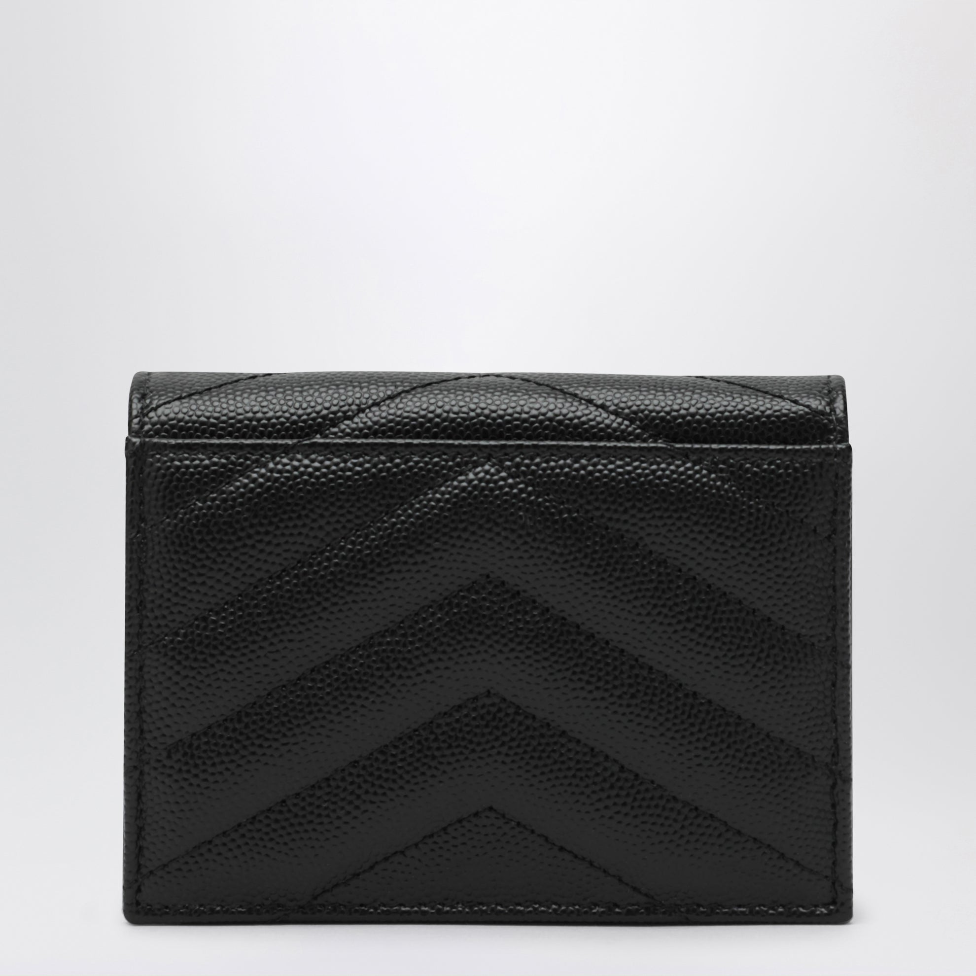 Black Cassandre Matelassé Flap Card Holder