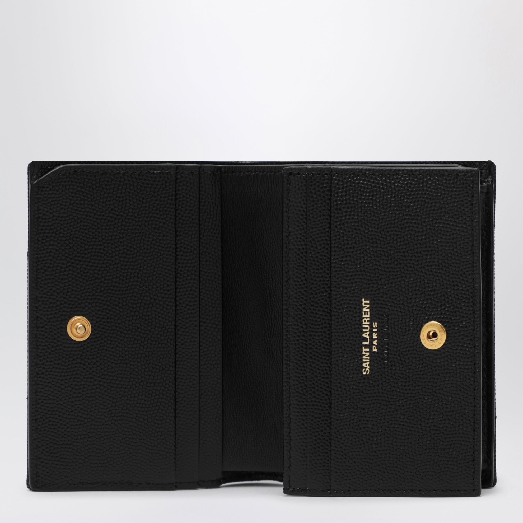 Black Cassandre Matelassé Flap Card Holder