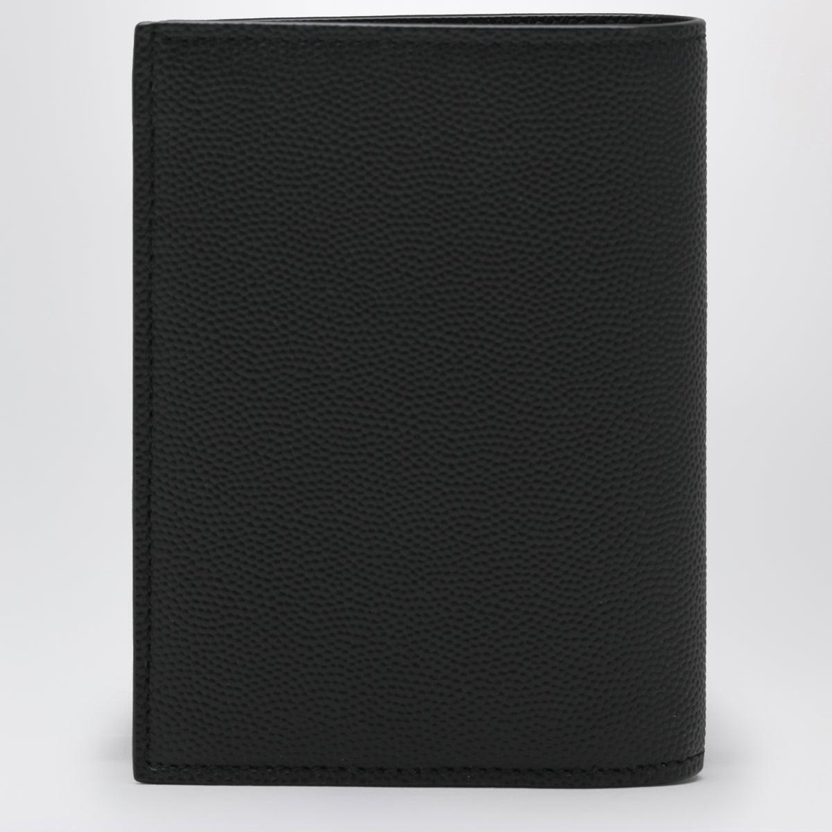 Card holder in black grain de poudre leather