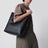 Borsa shopping Bold nera in pelle