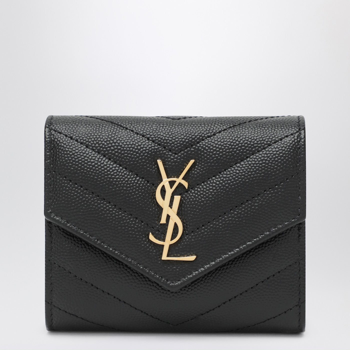 Cassandre Matelassé black tri-fold wallet