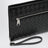 Petit porte-documents Intrecciato noir en cuir