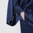Navy blue oversized viscose satin blouse
