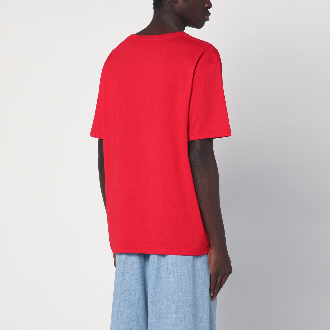 T-shirt rouge avec imprimé Chez Valentino