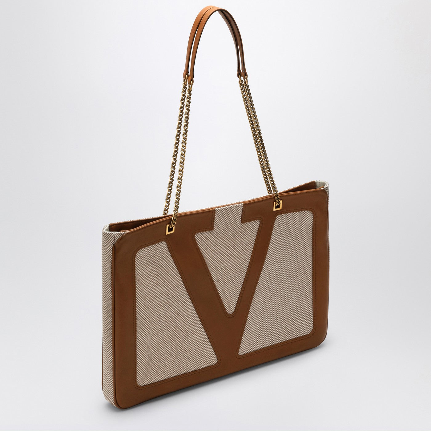 Large Viva Superstar Bag in Natural/Spice Canvas