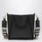 Borsa a tracolla quadrata nera con logo