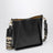 Borsa a tracolla quadrata nera con logo
