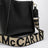 Borsa a tracolla quadrata nera con logo