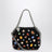 Schwarze Falabella Tiny Schultertasche aus Samt mit Kristallen