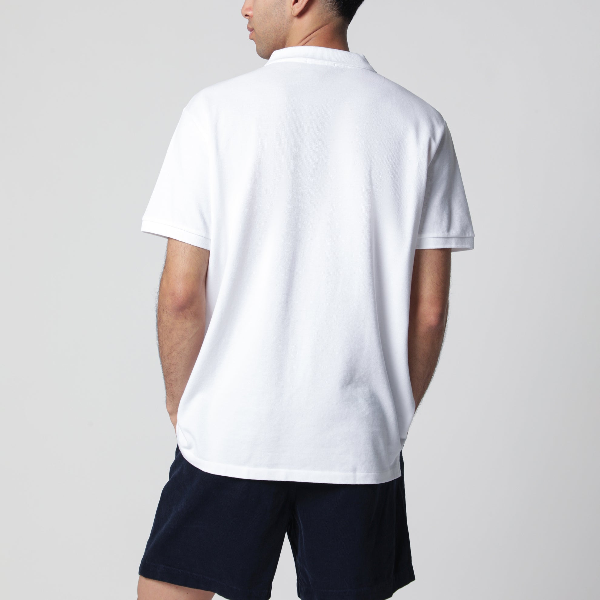 White cotton Custom Slim-Fit polo