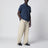 Navy mélange cotton Custom Slim-Fit polo shirt