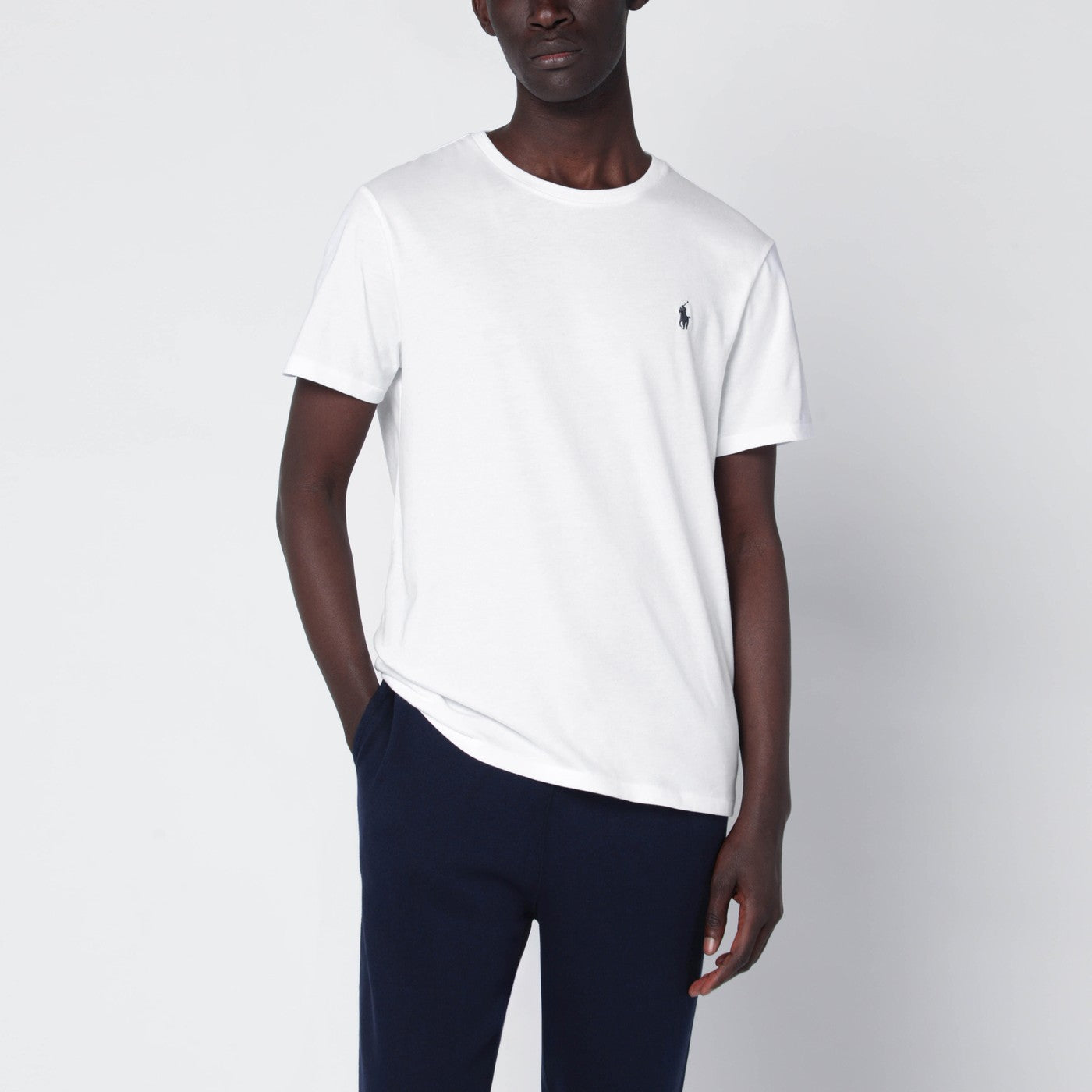 T-shirt blanc en coton Custom Slim-Fit