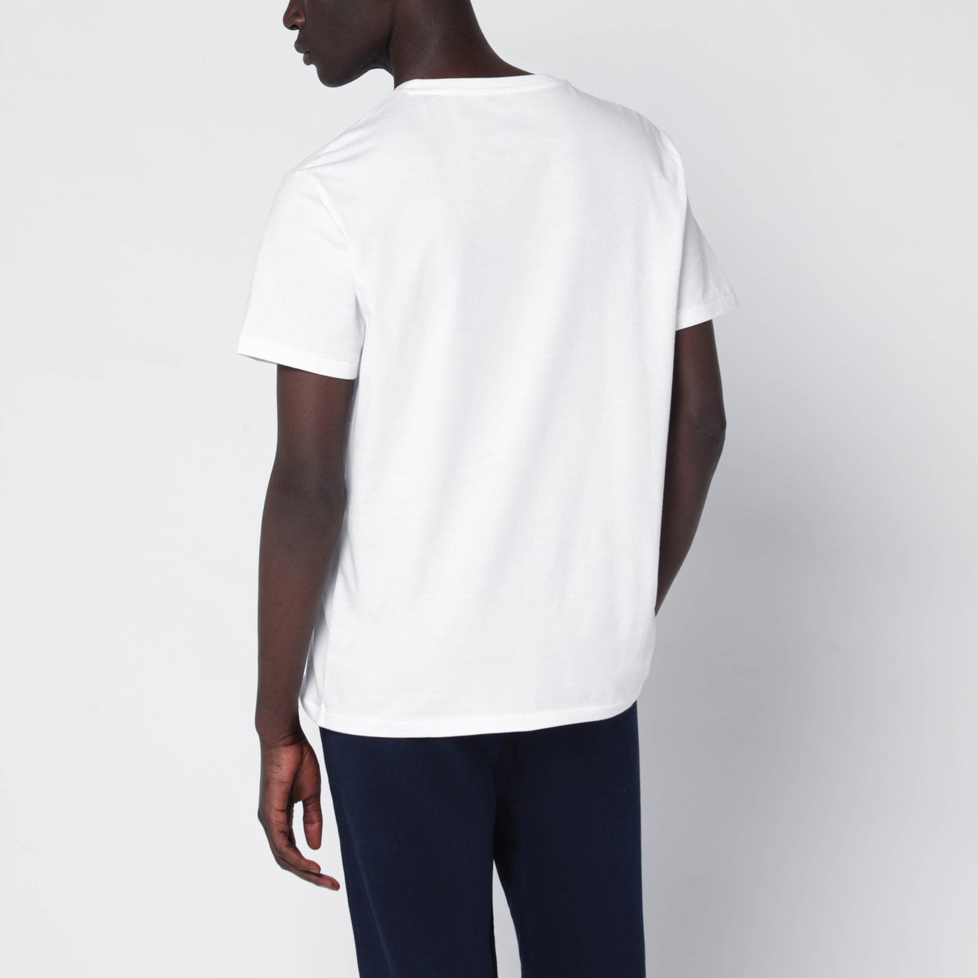 T-shirt blanc en coton Custom Slim-Fit