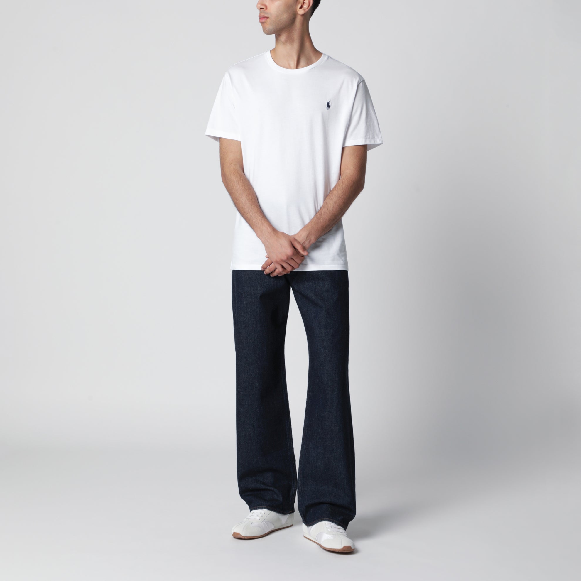 T-shirt white in cotton Custom Slim-Fit