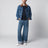 T-shirt blu in cotone Custom Slim-Fit