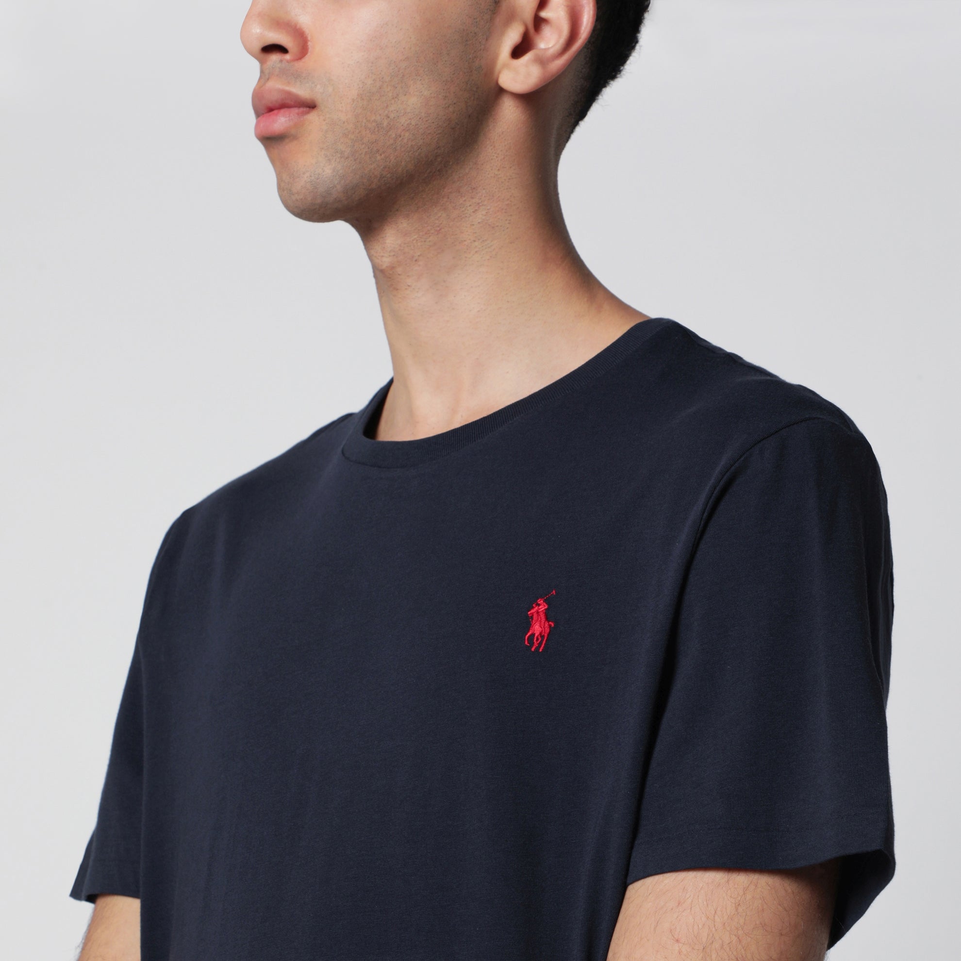 T-Shirt blau aus Baumwolle Custom Slim-Fit