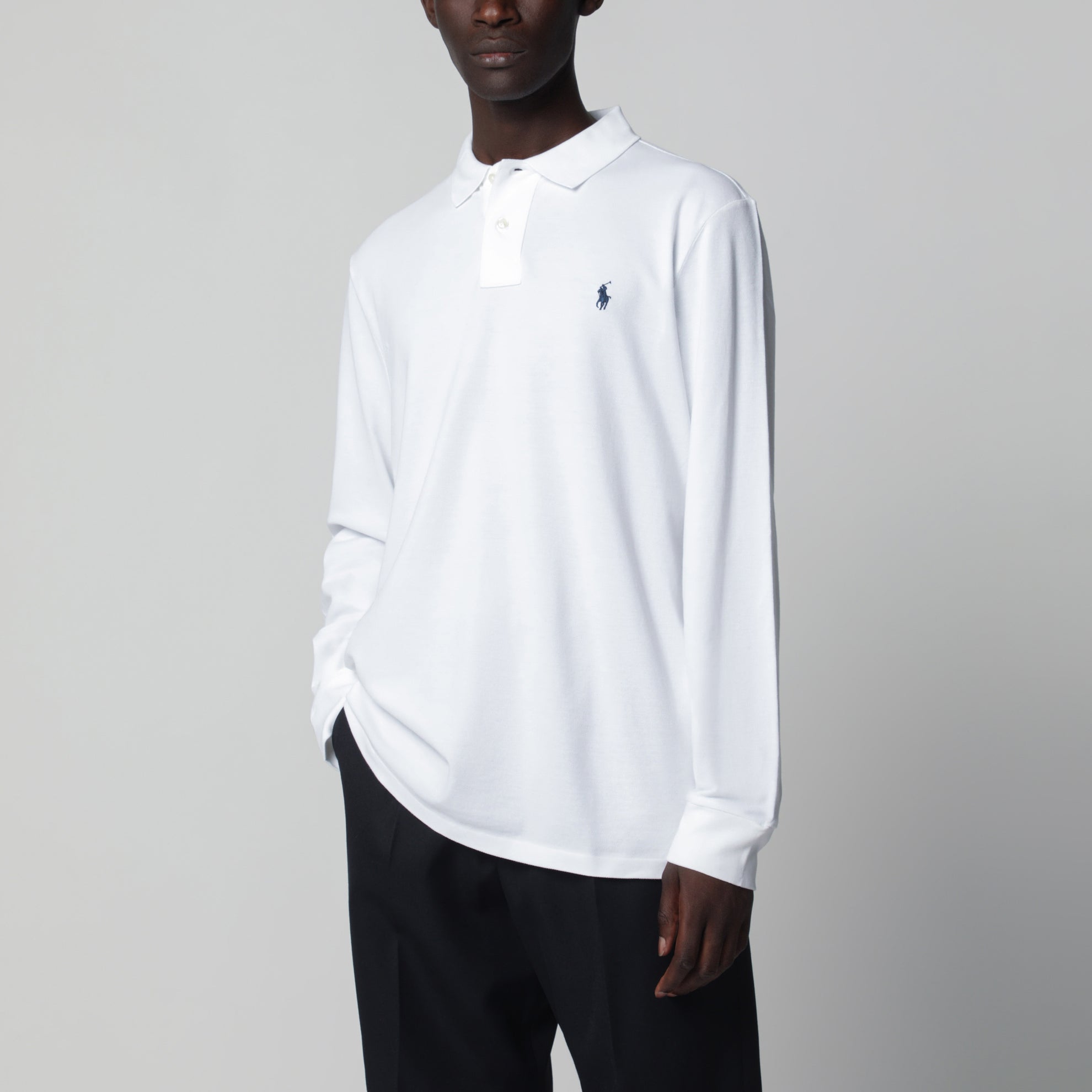 Weißes Baumwoll-Poloshirt Custom Slim-Fit