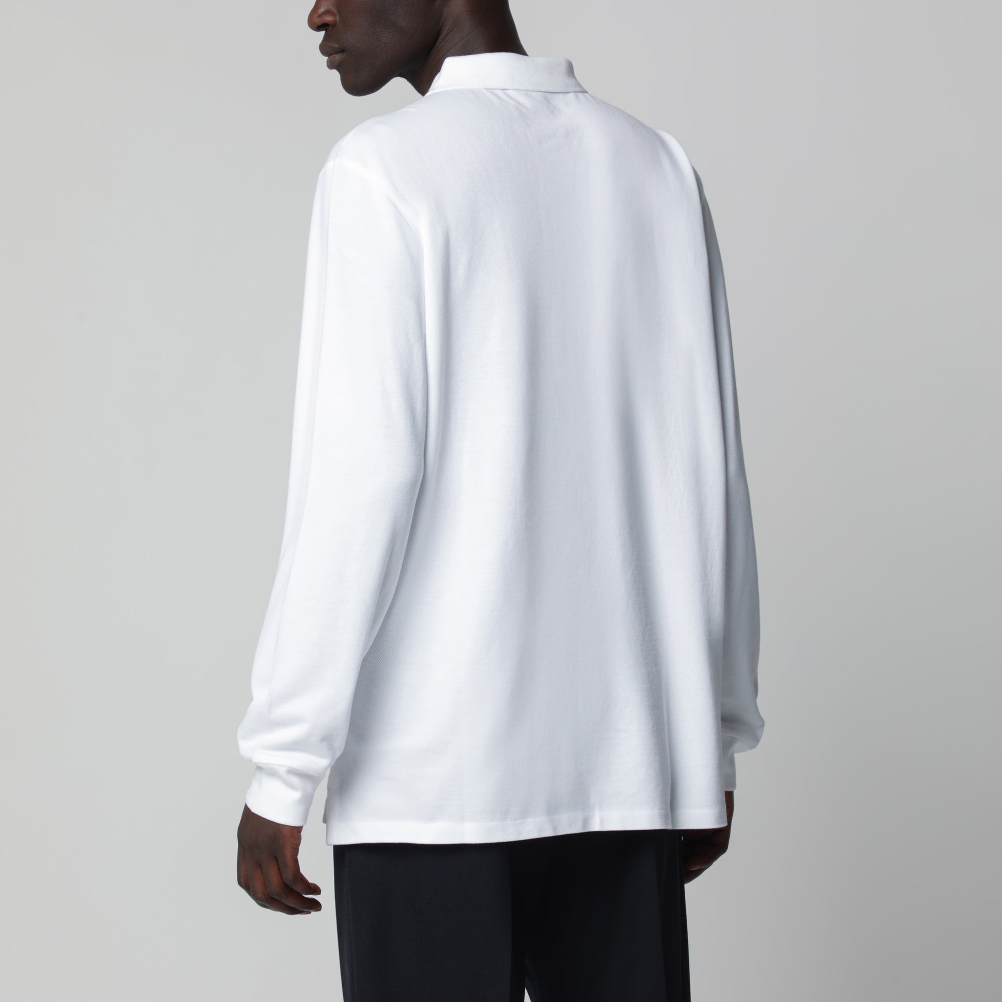 Weißes Baumwoll-Poloshirt Custom Slim-Fit
