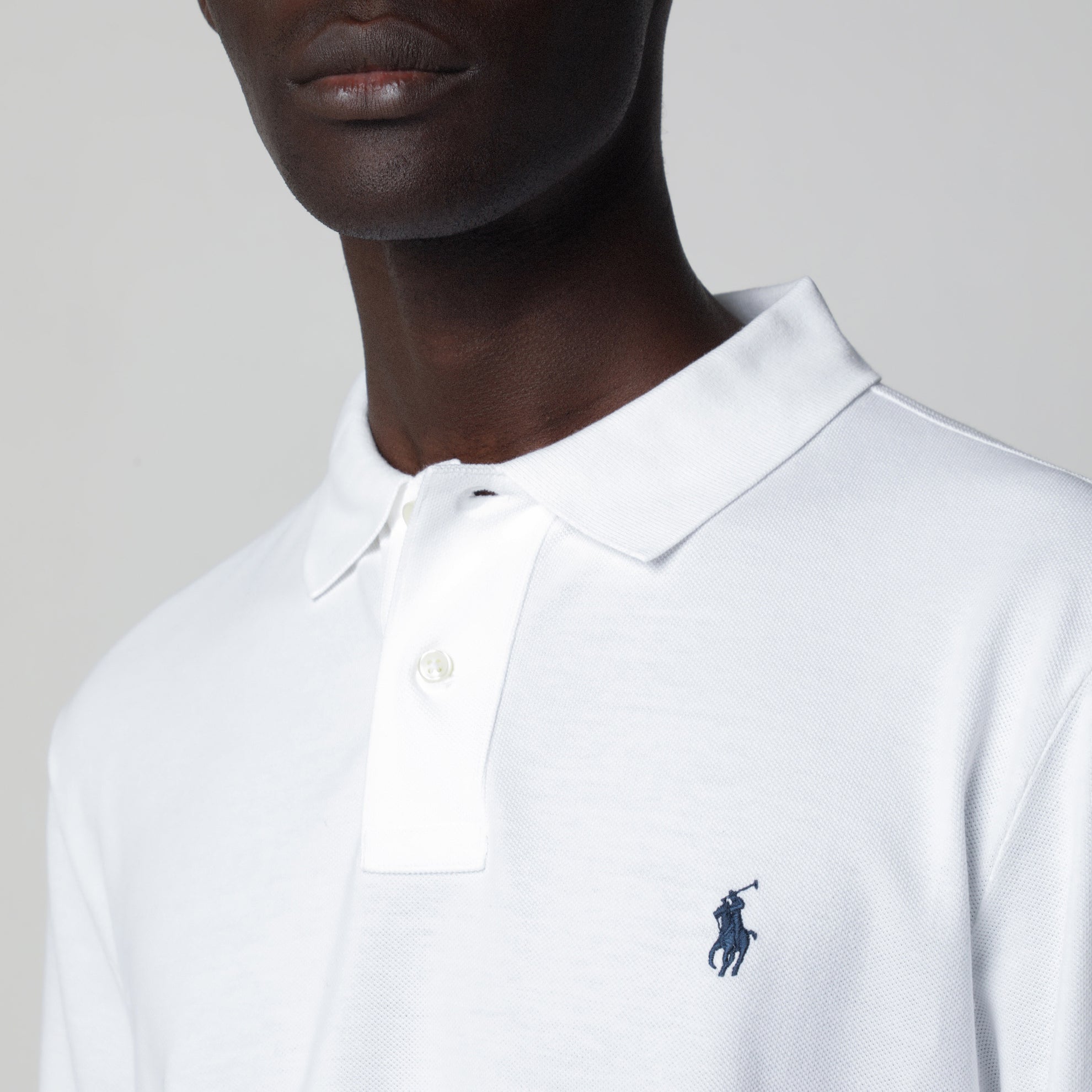 Weißes Baumwoll-Poloshirt Custom Slim-Fit