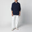 Polo blu in cotone Custom Slim-Fit