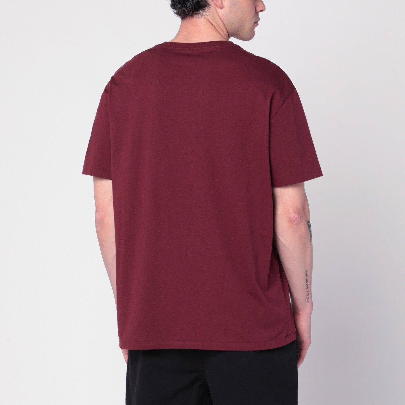 T-shirt rosso vino in cotone Classic-Fit