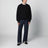 Schwarzes Rundhals-Sweatshirt aus Baumwollmischung
