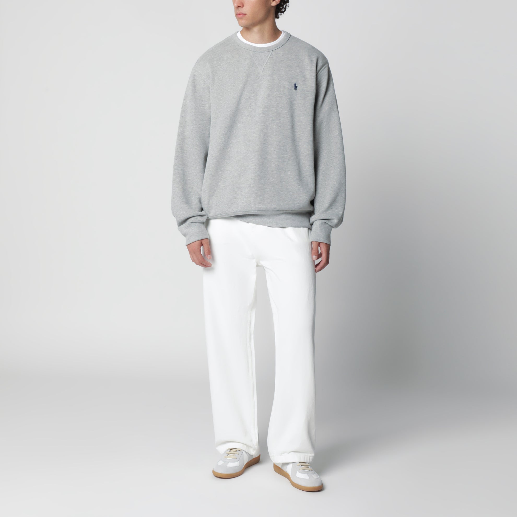 Grey cotton-blend crewneck sweatshirt
