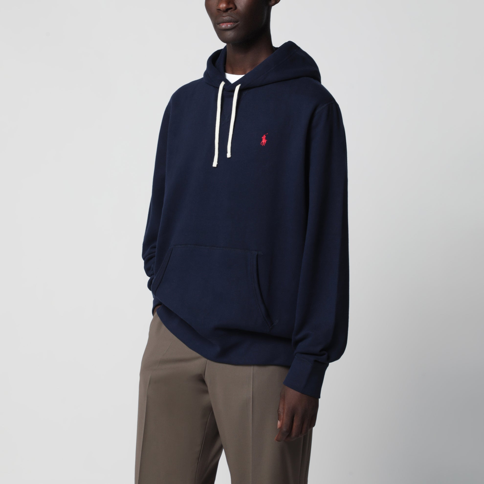Felpa con cappuccio blu navy