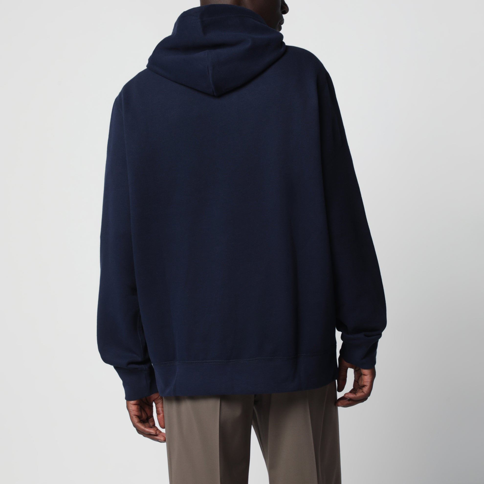 Felpa con cappuccio blu navy