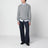 Maglione grigio a trecce in cotone