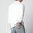 Maglione bianco in cotone a trecce