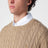 Beiger Zopfmusterpullover aus Baumwolle