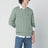 Grey-green cotton cable-knit sweater