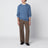 Blue cable-knit cotton sweater