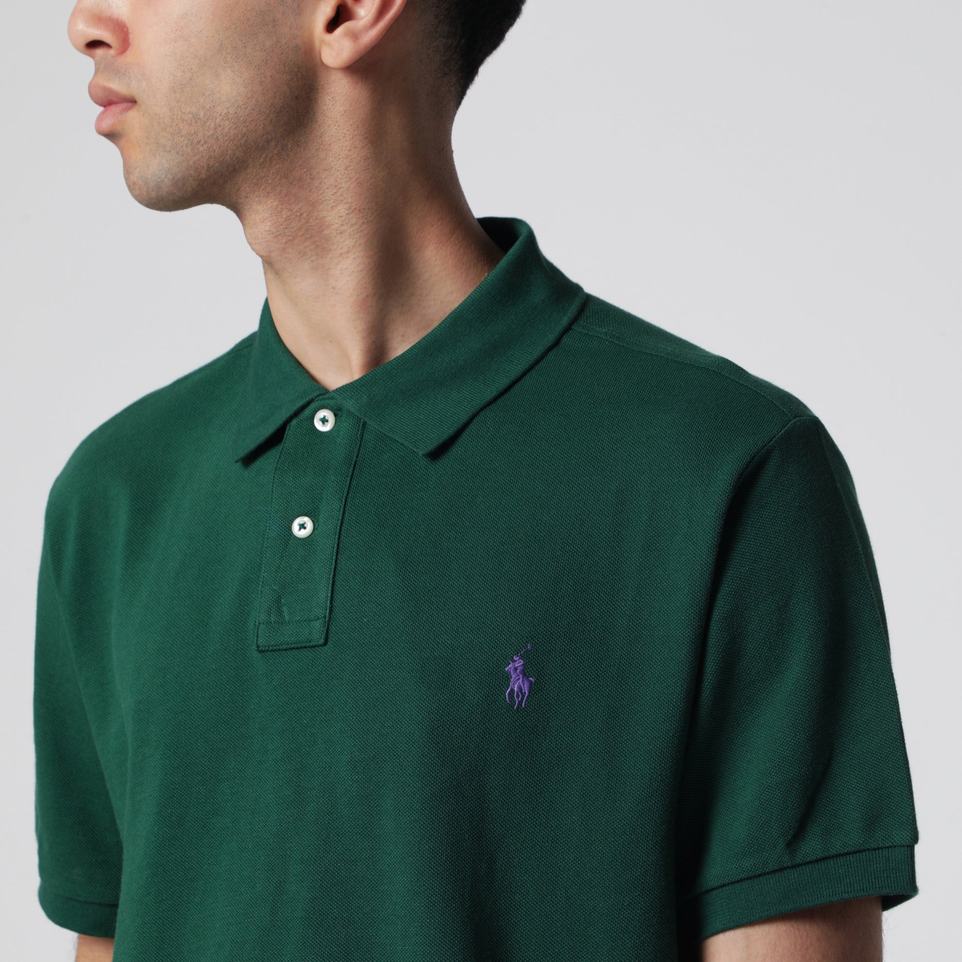 Forest green cotton Custom Slim-Fit polo shirt