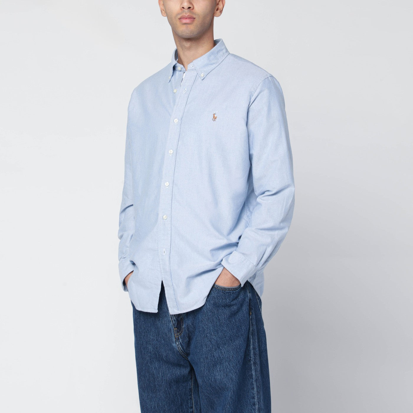 Hellblaues Oxford-Hemd Custom Fit