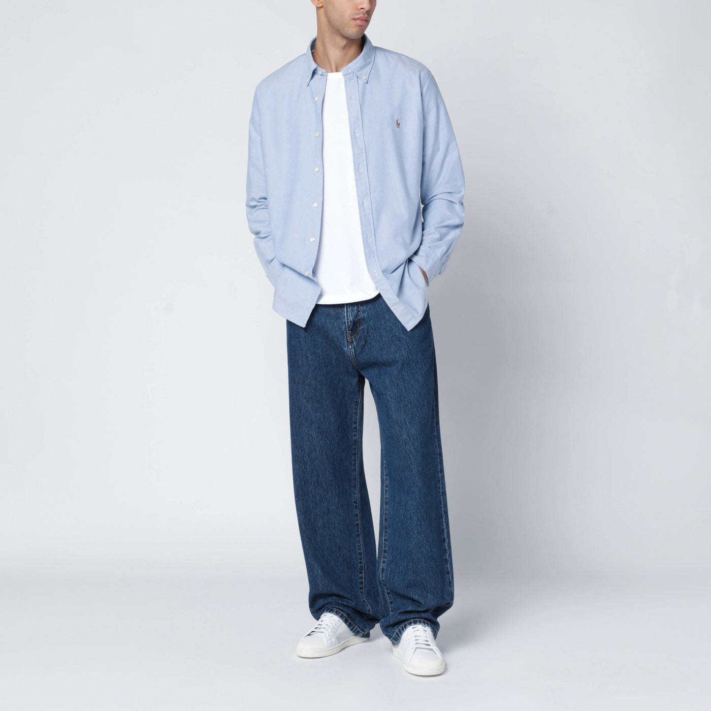 Hellblaues Oxford-Hemd Custom Fit