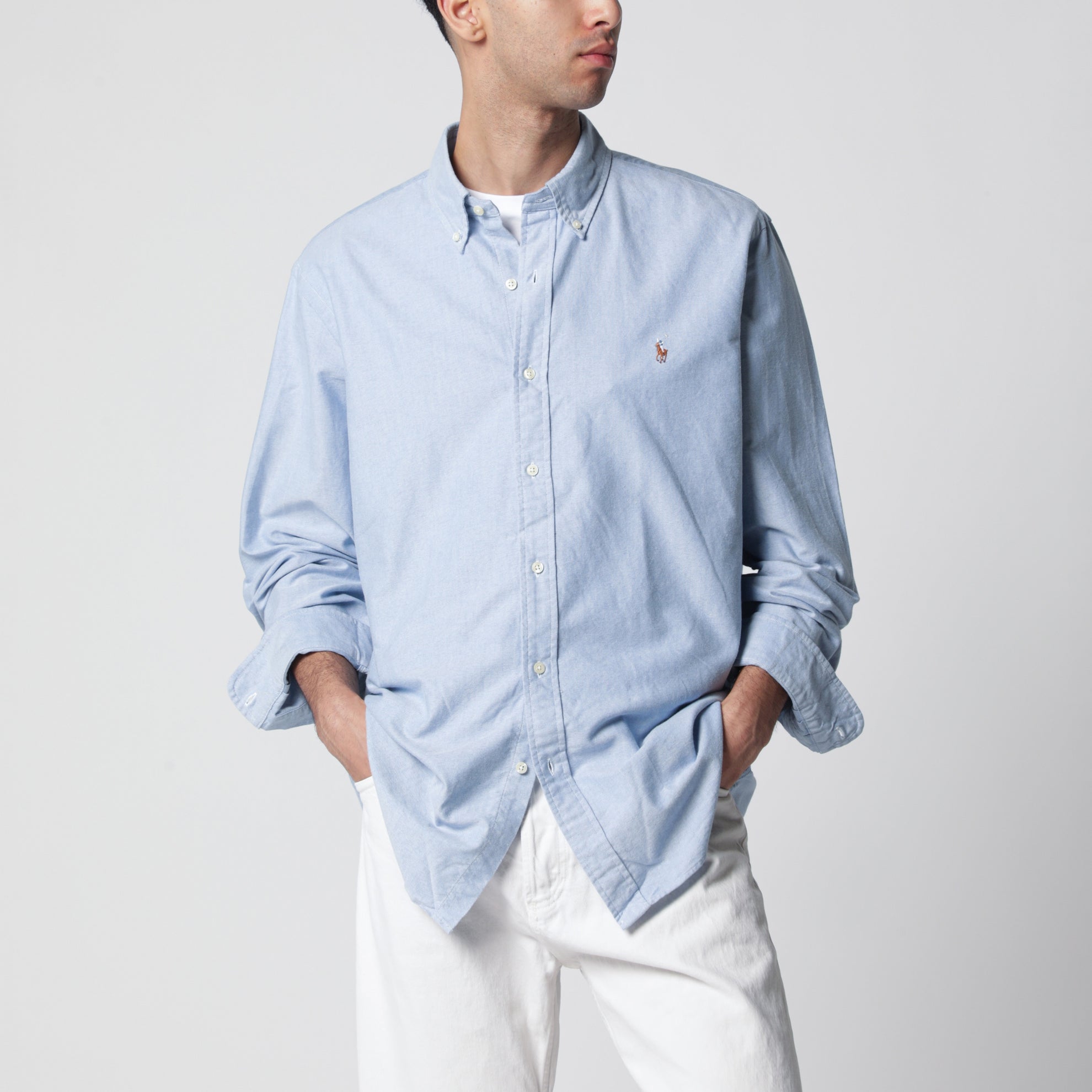 Camicia Oxford azzurra Custom-Fit