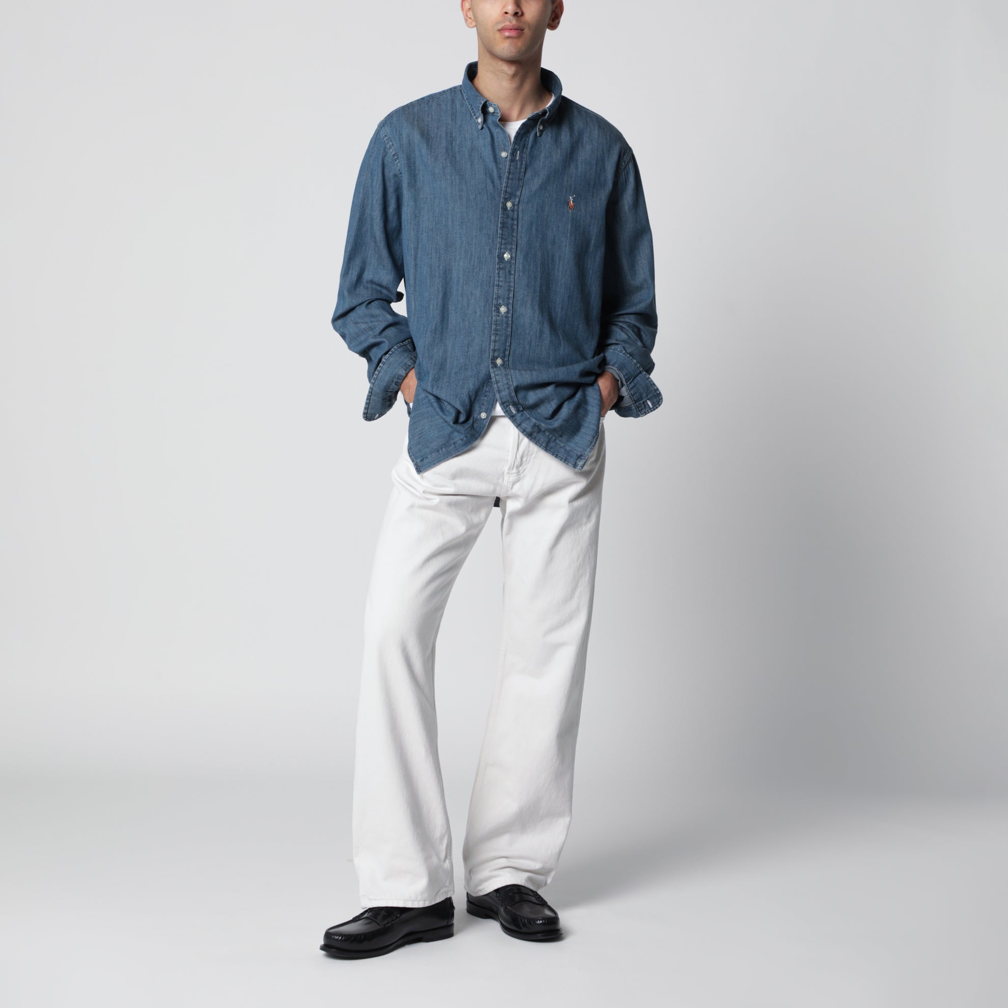 Blue denim Custom-Fit shirt